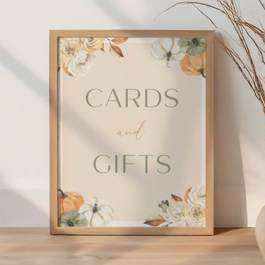 Pompoen Baby shower Kaart en Geschenken Teken Poster