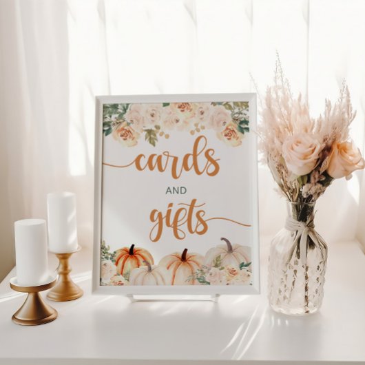 Pompoen Baby shower Kaart en Geschenken Teken Poster