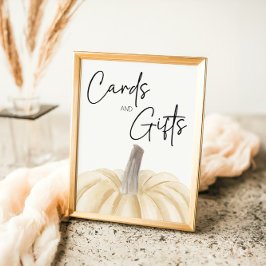 Pompoen Baby shower Kaart en Geschenken Teken Poster