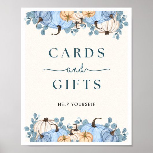 Pompoen Baby shower Kaarten & Geschenken Teken Poster (Voorkant)