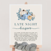 Pompoen Baby Shower Late Night Luiers Bord Poster