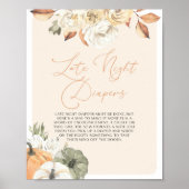 Pompoen Baby shower Late Night Luiers Poster (Voorkant)