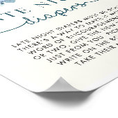 Pompoen Baby shower Late Night Luiers Teken Poster (Hoek)