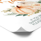 Pompoen Baby shower Luier Raffle Sign Poster (Hoek)