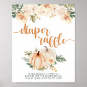 Pompoen Baby shower Luier Raffle Sign Poster (Voorkant)