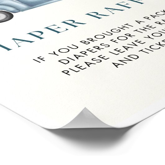 Pompoen Baby shower Luier Raffle Sign Poster (Hoek)