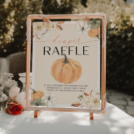 Pompoen Baby shower Luier Raffle Sign Poster