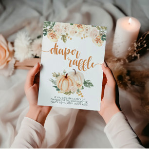 Pompoen Baby shower Luier Raffle Sign Poster