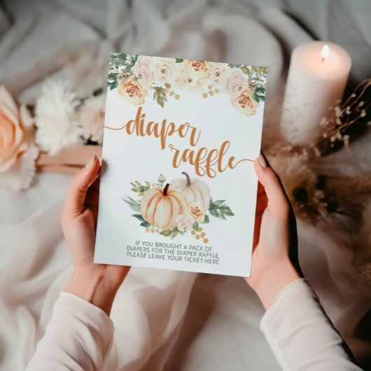 Pompoen Baby shower Luier Raffle Sign Poster