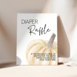 Pompoen Baby shower Luier Raffle Sign Poster