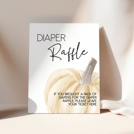 Pompoen Baby shower Luier Raffle Sign Poster
