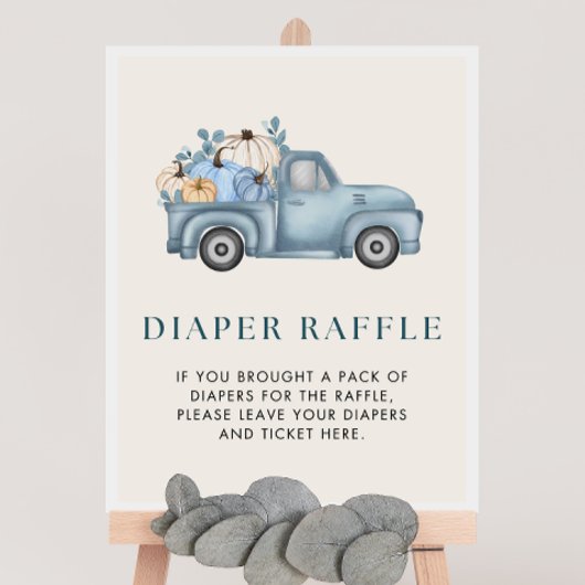 Pompoen Baby shower Luier Raffle Sign Poster