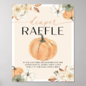 Pompoen Baby shower Luier Raffle Sign Poster (Voorkant)