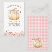 Pompoen Baby shower Luier Raffle ticket Invoegen (Voorkant / Achterkant)