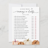 Pompoen Baby shower Mama of Daddy Game Kaart (Voorkant)