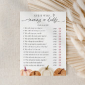 Pompoen Baby shower Mama of Daddy Game Kaart