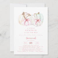Pompoen Baby shower Meisje Baby shower Uitnodiging