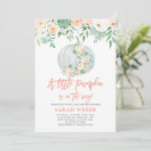 Pompoen baby shower meisje kaart (Staand voorkant)