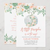 Pompoen baby shower meisje kaart (Voorkant / Achterkant)