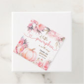 Pompoen Baby shower Meisje Roze Bloemen Herfst Her Bedankjes Labels (In situ)