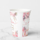 Pompoen Baby shower Meisje Roze Bloemen Herfst Her Papieren Bekers (Rechts)