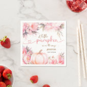 Pompoen Baby shower Meisje Roze Bloemen Herfst Pap Servet (Insitu)