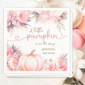 Pompoen Baby shower Meisje Roze Bloemen Herfst Pap Servet
