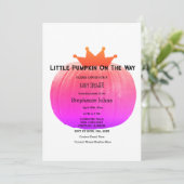 Pompoen Baby shower Meisjes Roze Abstracte QR-code Kaart (Staand voorkant)