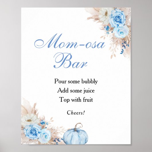 Pompoen Baby shower Mimosa Bar Poster (Voorkant)