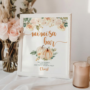Pompoen Baby shower Momosa Bar Poster