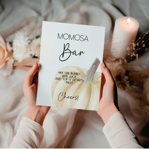 Pompoen Baby shower Momosa Bar Poster