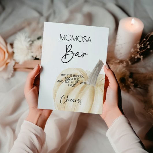 Pompoen Baby shower Momosa Bar Poster