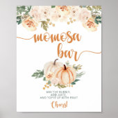 Pompoen Baby shower Momosa Bar Poster (Voorkant)