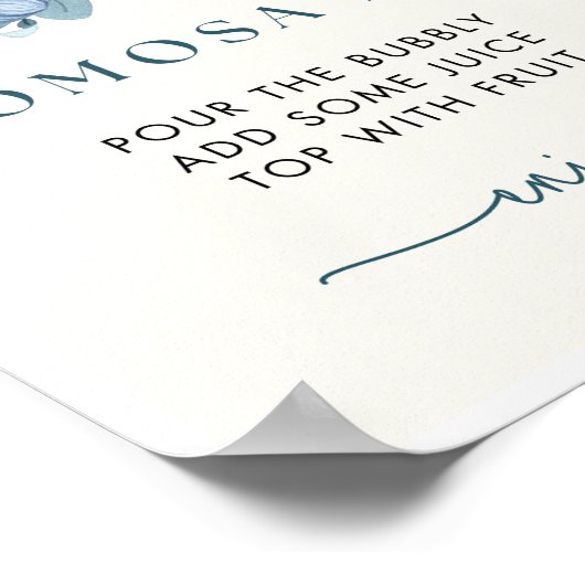 Pompoen Baby shower Momosa Bar Sign Poster (Hoek)