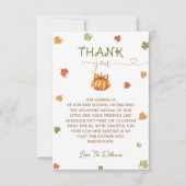 Pompoen Baby shower Neutral Schattige Dank u Bedankkaart (Voorkant)