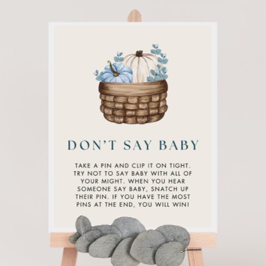 Pompoen Baby shower niet zeggen Baby spel teken Poster