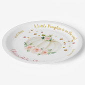 Pompoen Baby shower papier Papieren Bordje (Gekanteld)