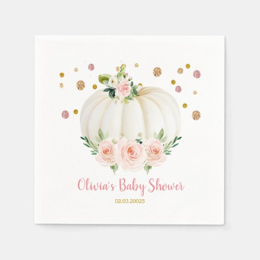 Pompoen Baby shower papier Servet (Voorkant)