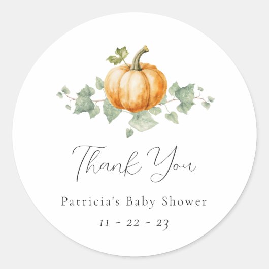 Pompoen Baby shower Party Decor Stickers (Voorkant)