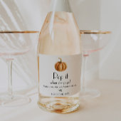 Pompoen Baby shower Pop het als ze Poppen Sparkling Wijnetiket