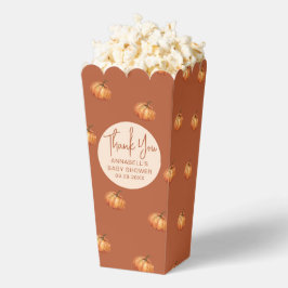 Pompoen Baby shower Popcorn Bedankdoosjes