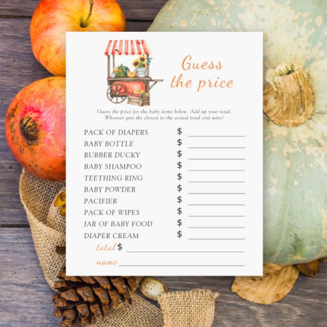 Pompoen baby shower - Raad de prijs Game (Creator heeft geüpload)