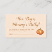 Pompoen Baby shower Raad eens hoe groot haar buik  Informatiekaartje (Voorkant)