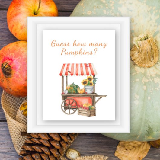 Pompoen baby shower Raad eens hoeveel pompoenen Poster