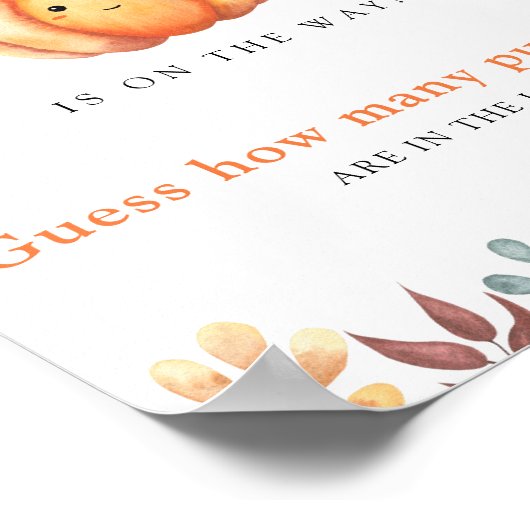 Pompoen baby shower Raad eens hoeveel pompoenen Poster (Hoek)