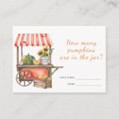 Pompoen baby shower Raad eens hoeveel pompoenen sp Informatiekaartje (Voorkant)