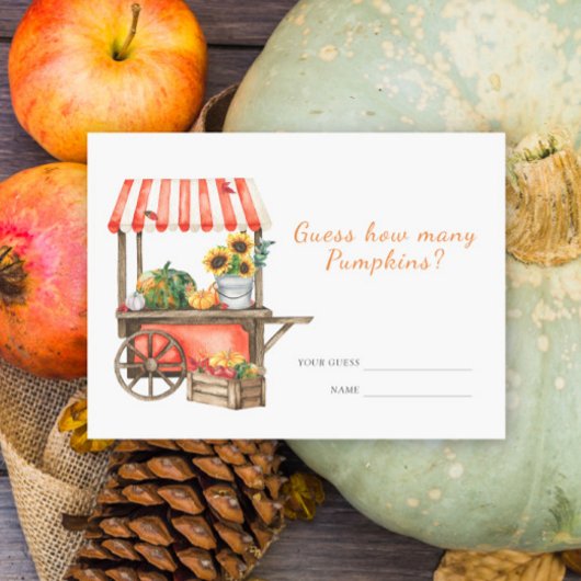 Pompoen baby shower Raad eens hoeveel pompoenen sp Informatiekaartje