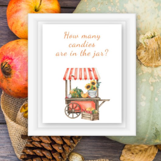 Pompoen baby shower Raad eens hoeveel snoepjes in Poster