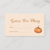 Pompoen Baby shower Raad eens hoeveel spel Informatiekaartje (Voorkant)