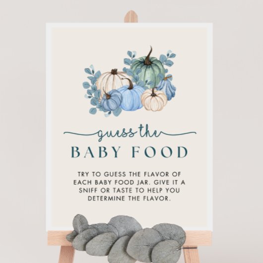 Pompoen Baby shower Raad het Baby Food Game Sign Poster